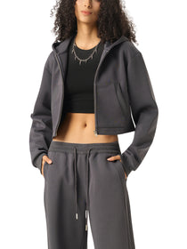 Valley of the Moon Vamp Women's Cropped Zip-Up Hoodie