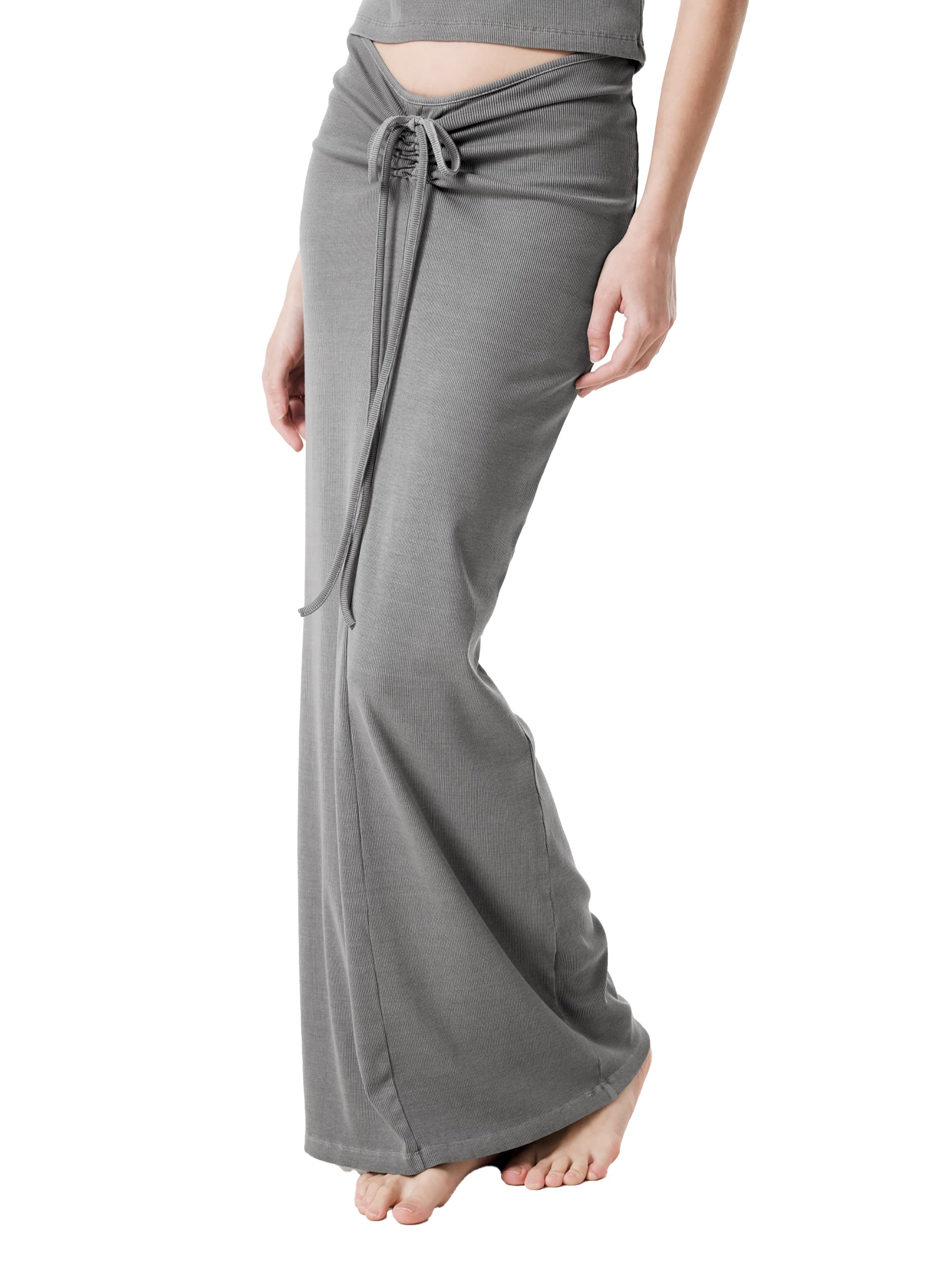 Drawstring Maxi Skirt