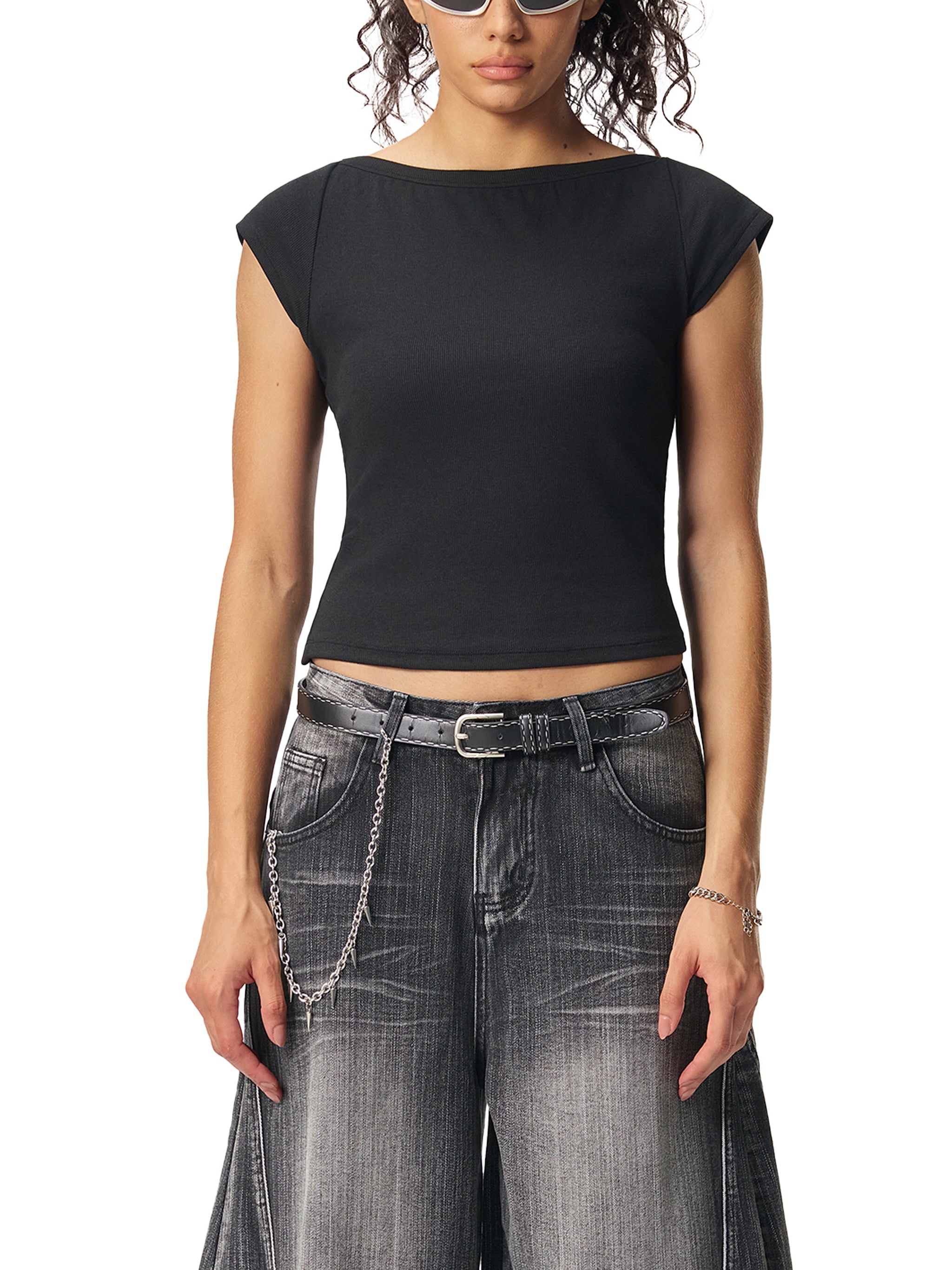 Vintage Manhattan Cocktail Wide Neck T-shirt