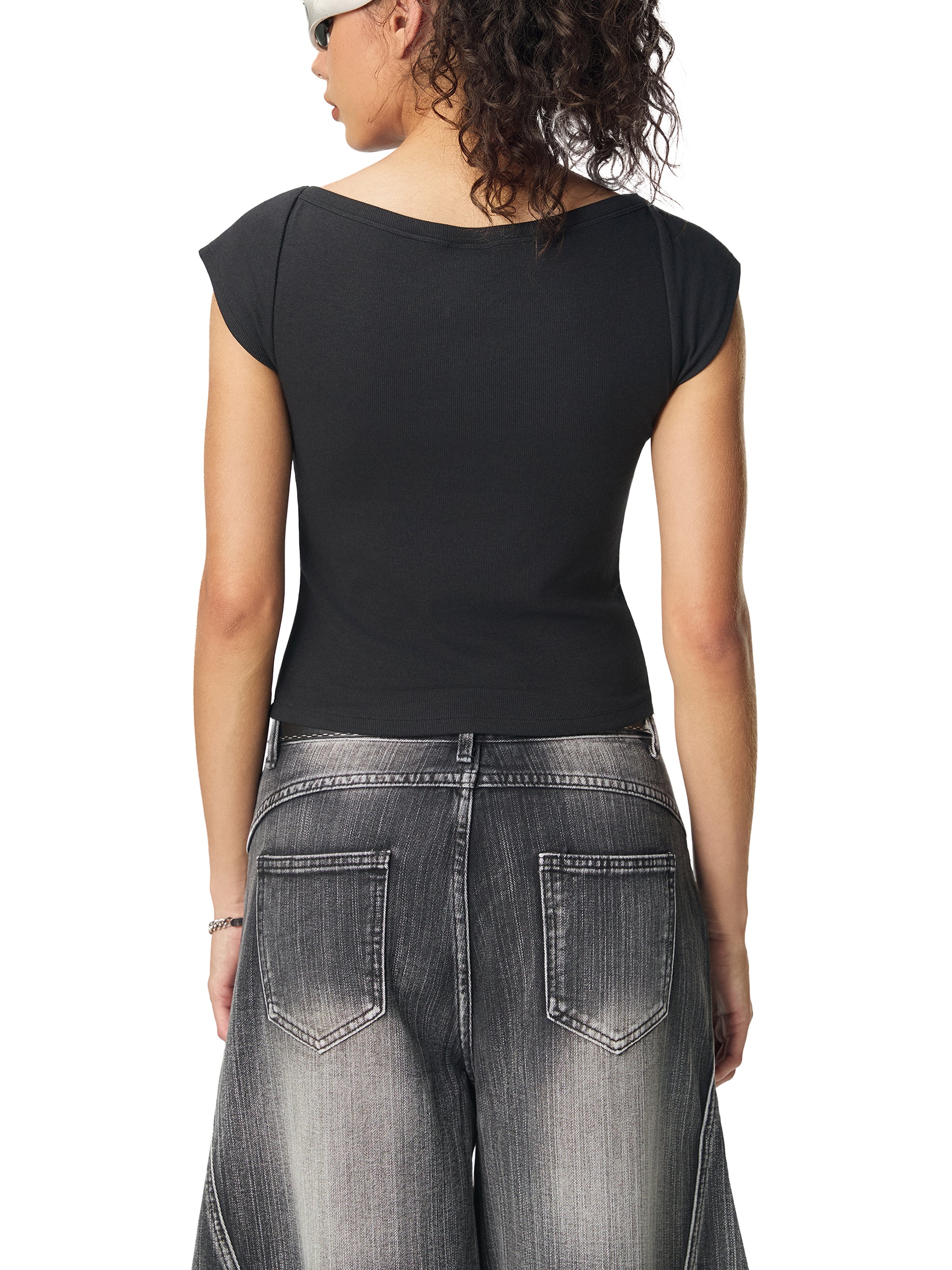 Vintage Manhattan Cocktail Wide Neck T-shirt