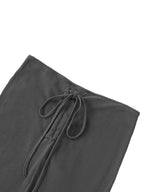 Drawstring Maxi Skirt