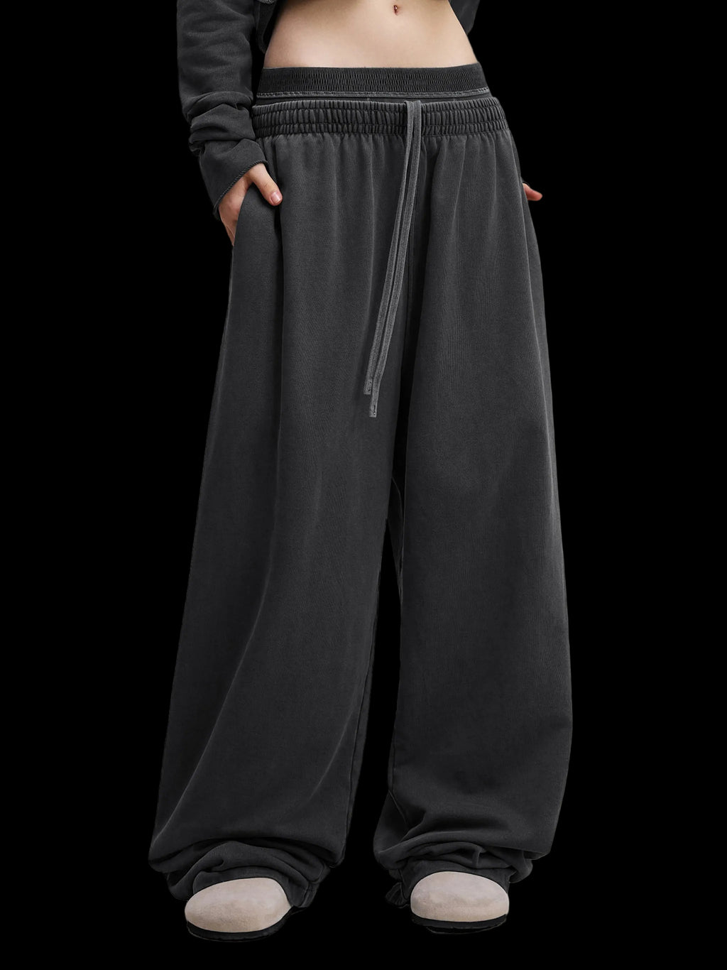 Vintage Washed High Waist Pants
