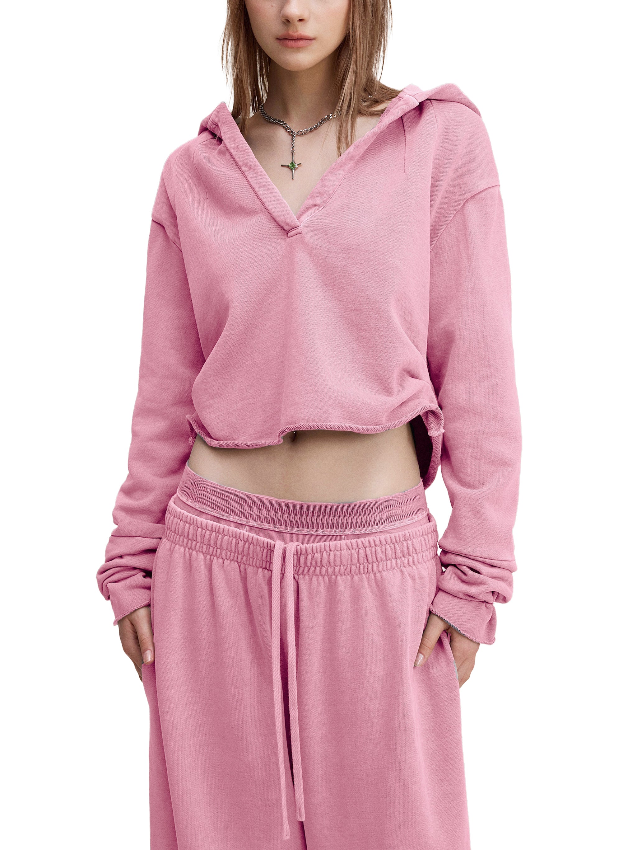 Valley of the Moon Glam Vintage Washed Raw Edge Hoodie