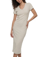 California O.G. V-Neck Short Sleeve  Dress