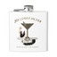 Sonoma Rebel Art Deco Cocktail Club 6oz stainless steel flask with a white powder-coated finish and a vintage illustration.