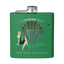 Sonoma Rebel Art Deco Martini Flask, green stainless steel with a 1920s flapper and martini glass graphic. Includes