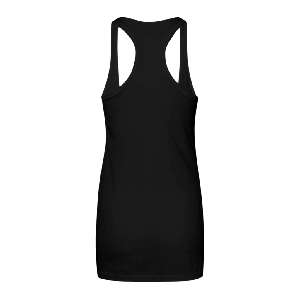 Sonoma Rebel black cotton-polyester blend women's racerback tank top with a bold graphic print on the front.