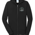 Sonoma Rebel black full-zip hooded sweatshirt with a printed Sonoma California Pinot Noir logo on the chest. Made of a cotton-polyester blend.