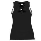 Sonoma Rebel black polyester-spandex blend women's tank top with a hollow back cutout detail.