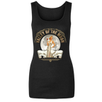 Sonoma Rebel black cotton blend tank top with a vintage glam pinup graphic featuring a woman in a white dress holding a wine glass, set against a moon and banner reading "Valley of the Moon Glen Ellen California".