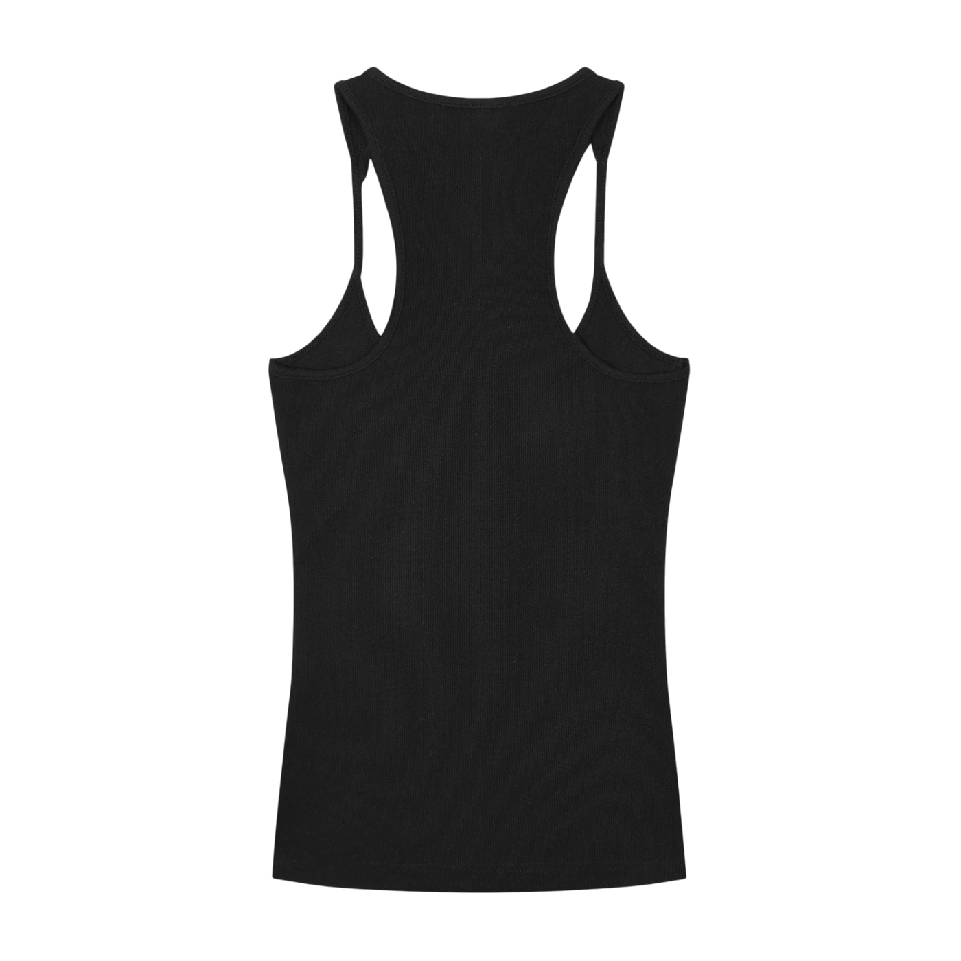 Sonoma Rebel black ribbed cotton-spandex racerback tank top with U-neck and slim fit.