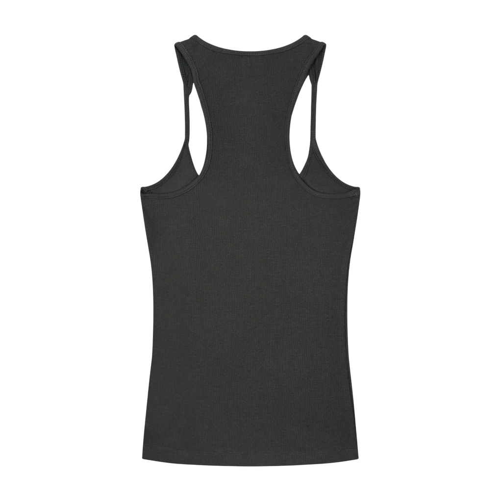 Sonoma Rebel black ribbed cotton-spandex racerback tank top with U-neck, slim fit.