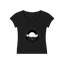 Sonoma Rebel black V-neck bodycon t-shirt with a graphic print of a full moon over a landscape and the text "Valley of the Moon".