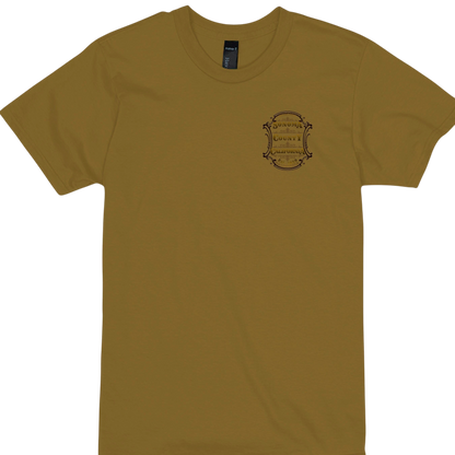 Sonoma Rebel brown 100% cotton t-shirt with a small Sonoma County California emblem on the left chest.