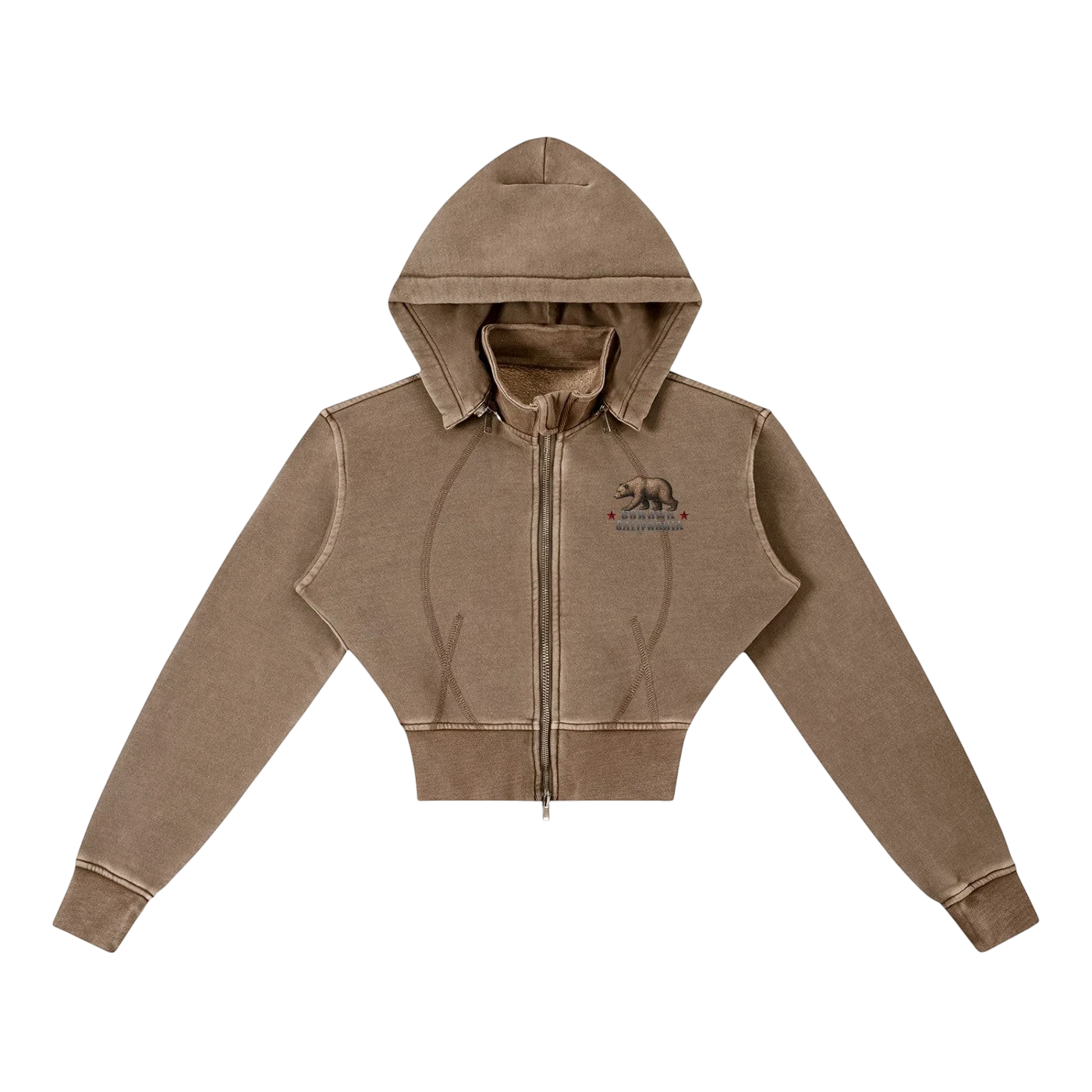 California O.G. Vintage Washed Cropped Fleece Hoodie Secondary image
