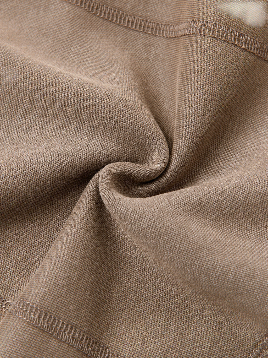 Sonoma Rebel brown cotton-blend cropped fleece hoodie with vintage wash and patchwork accents.