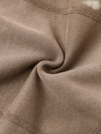 Sonoma Rebel brown cotton-blend cropped fleece hoodie with vintage wash and patchwork accents.