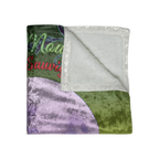 Sonoma Rebel Moon Mountain Cabernet crushed velvet blanket with vintage pinup, moon, and vineyard print. 50"x60" polyester throw.