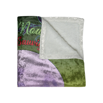 Sonoma Rebel Moon Mountain Cabernet crushed velvet blanket with vintage pinup, moon, and vineyard print. 50"x60" polyester throw.