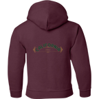 Sonoma Rebel CALIFORNIA POPPY youth hoodie in maroon, featuring a vintage-style graphic with green text and gold accents.