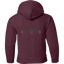 Sonoma Rebel CALIFORNIA POPPY youth hoodie in maroon, featuring a vintage-style graphic with green text and gold accents.