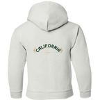 Sonoma Rebel CALIFORNIA POPPY Youth Hoodie in off-white, featuring a green graphic with "CALIFORNIA" arched over "1850".