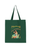Sonoma Rebel dark green canvas tote bag with vintage Chardonnay pinup graphic, featuring a woman with a glass of wine.