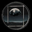 Sonoma Rebel Cyber Moon round metal print featuring a detailed moon over a vineyard landscape, wrought iron.