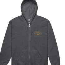 Sonoma Rebel dark grey full zip hoodie with Jack London Saloon graphic and California text. Cotton-poly blend.