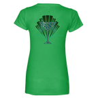 Sonoma Rebel green cotton blend V-neck t-shirt with an Art Deco martini glass graphic on the back.