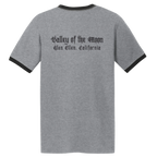 Sonoma Rebel Men's grey ringer t-shirt with black trim and