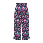 Sonoma Rebel women's tie-dye wide-leg pants with elastic high waist and drawstring. Features a geometric diamond pattern in purple, pink, and blue.