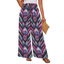 Sonoma Rebel women's tie-dye wide-leg pants with elastic high waist and drawstring. Features a geometric diamond pattern in purple, blue, and pink.