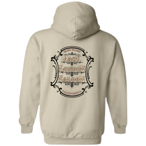 Sonoma Rebel beige cotton blend hoodie with Jack London Saloon Emblem graphic on back.