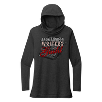 Sonoma Rebel Jack London Writers Guild dark grey tri-blend hoodie with cowl neck and graphic print.