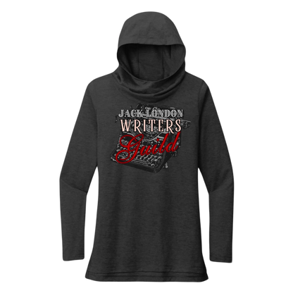 Sonoma Rebel Jack London Writers Guild dark grey tri-blend hoodie with cowl neck and graphic print.