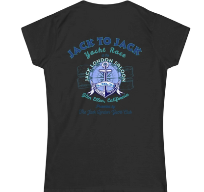 Sonoma Rebel black 100% ringspun cotton t-shirt with a Jack London Yacht Race 2025 graphic featuring an anchor and compass.
