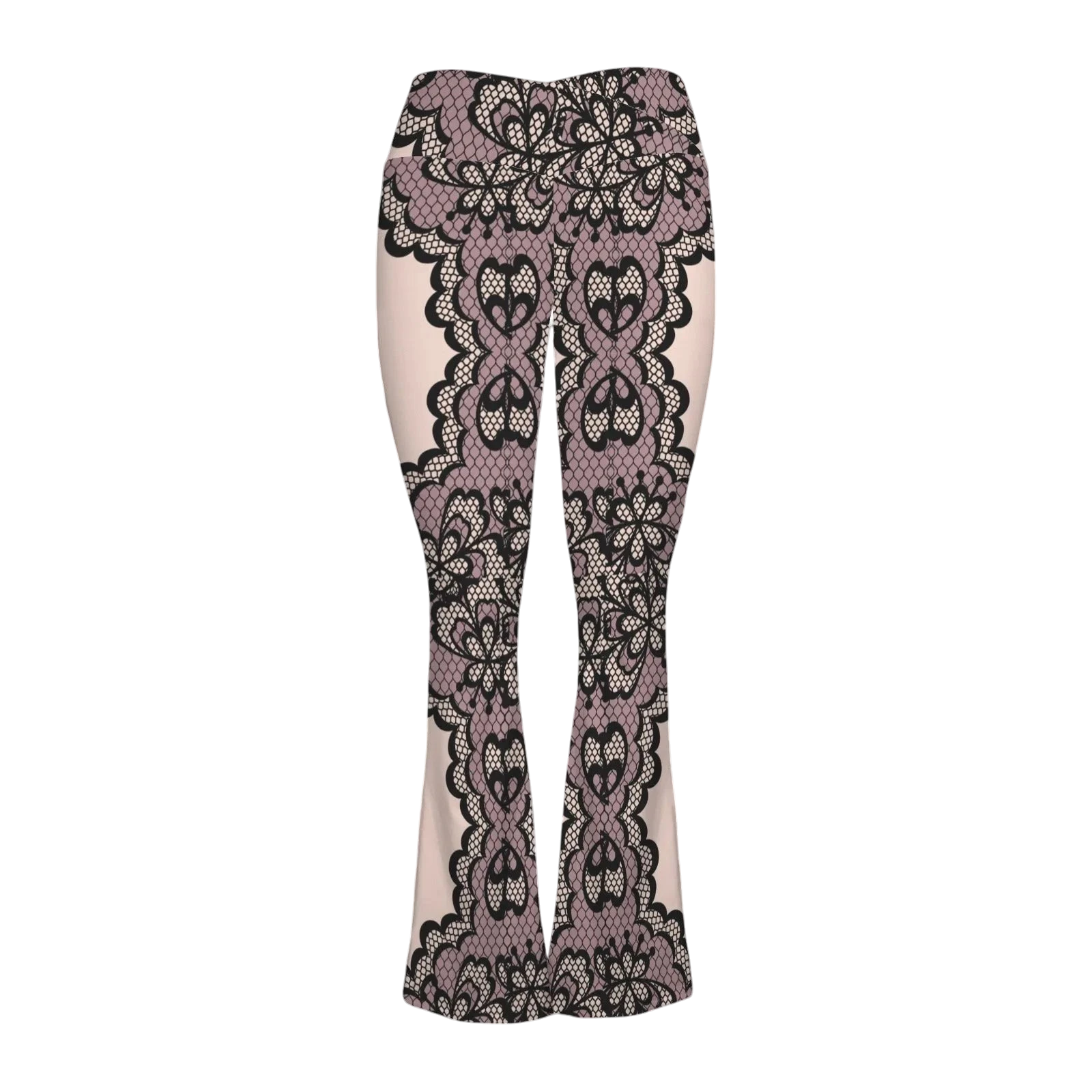 Lace Print High Waist Flare Leggings Secondary image