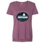 Sonoma Rebel women's mauve scoop neck t-shirt with a graphic print of a vineyard under a full moon.
