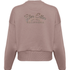 Sonoma Rebel Valley of the Moon Glam oversized sweatshirt in mauve, featuring embroidered Glen Ellen California text on the back.