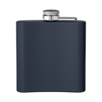 Sonoma Rebel Art Deco Martini Flask, 6 oz stainless steel in navy blue with a silver cap, perfect for on-the-go cocktails.