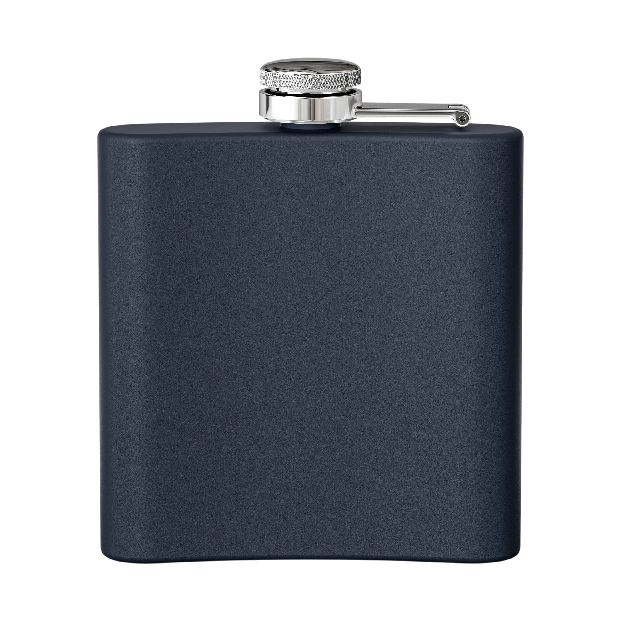 Sonoma Rebel Art Deco Martini Flask, 6 oz stainless steel in navy blue with a silver cap, perfect for on-the-go cocktails.