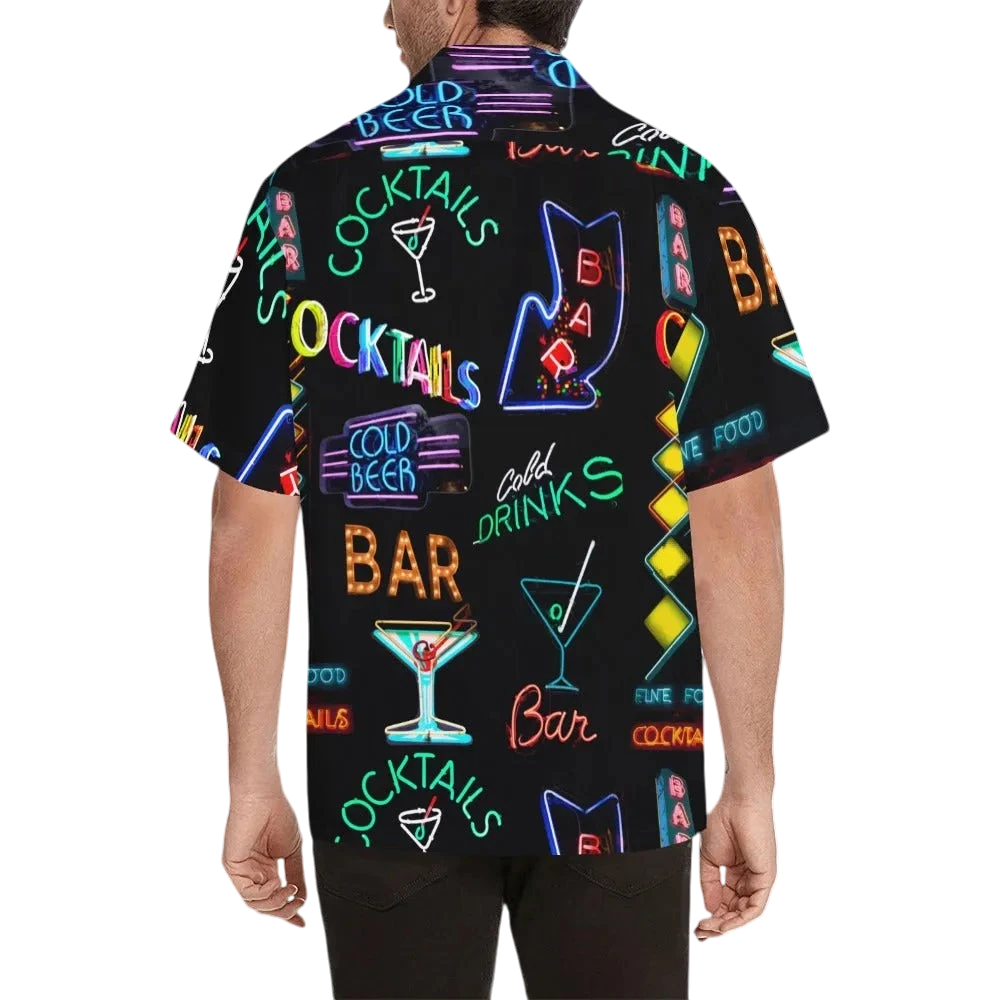 Neon Cocktails Men's Hawaiian Shirt Secondary image