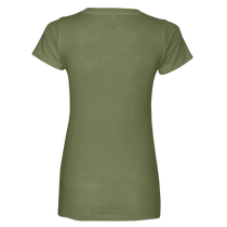 Sonoma Rebel olive green cotton crew neck t-shirt, back view. Soft, breathable fabric for all-day comfort.