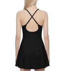 Sonoma Rebel Women's orange A-line mini dress with U-neck and criss-cross back straps, made of polyester and spandex.