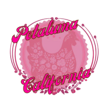 Sonoma Rebel Petaluma Chick toddler girl t-shirt in pink with floral chicken graphic and "Petaluma California" text.