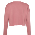 Sonoma Rebel dusty rose pink cropped sweatshirt with raw hem and long sleeves.