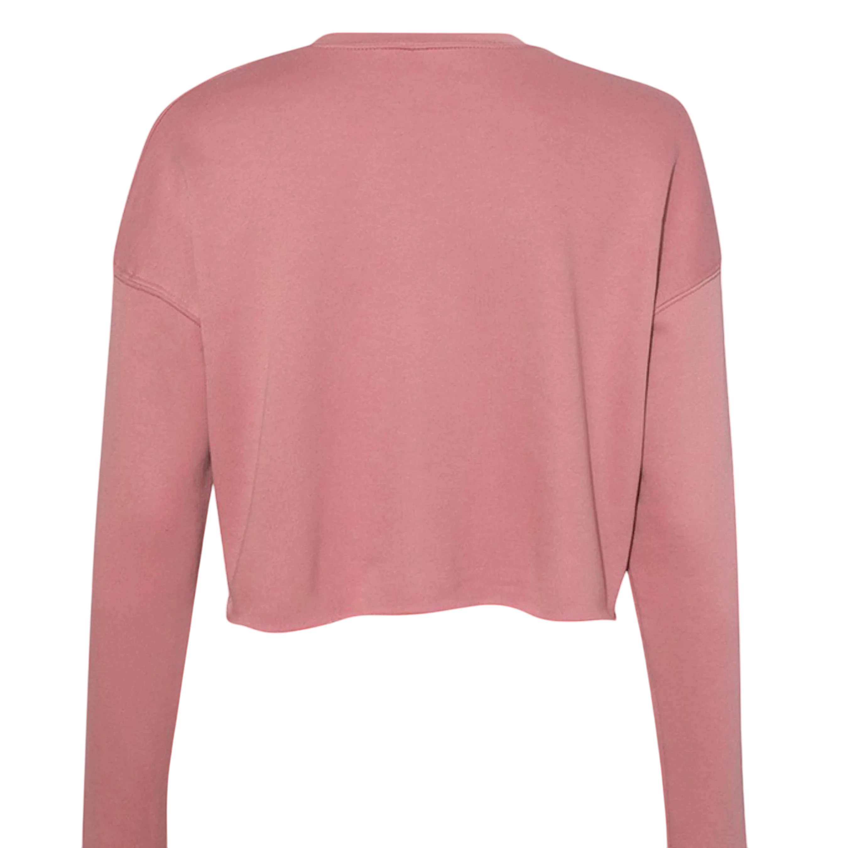 Sonoma Rebel dusty rose pink cropped sweatshirt with raw hem and long sleeves.