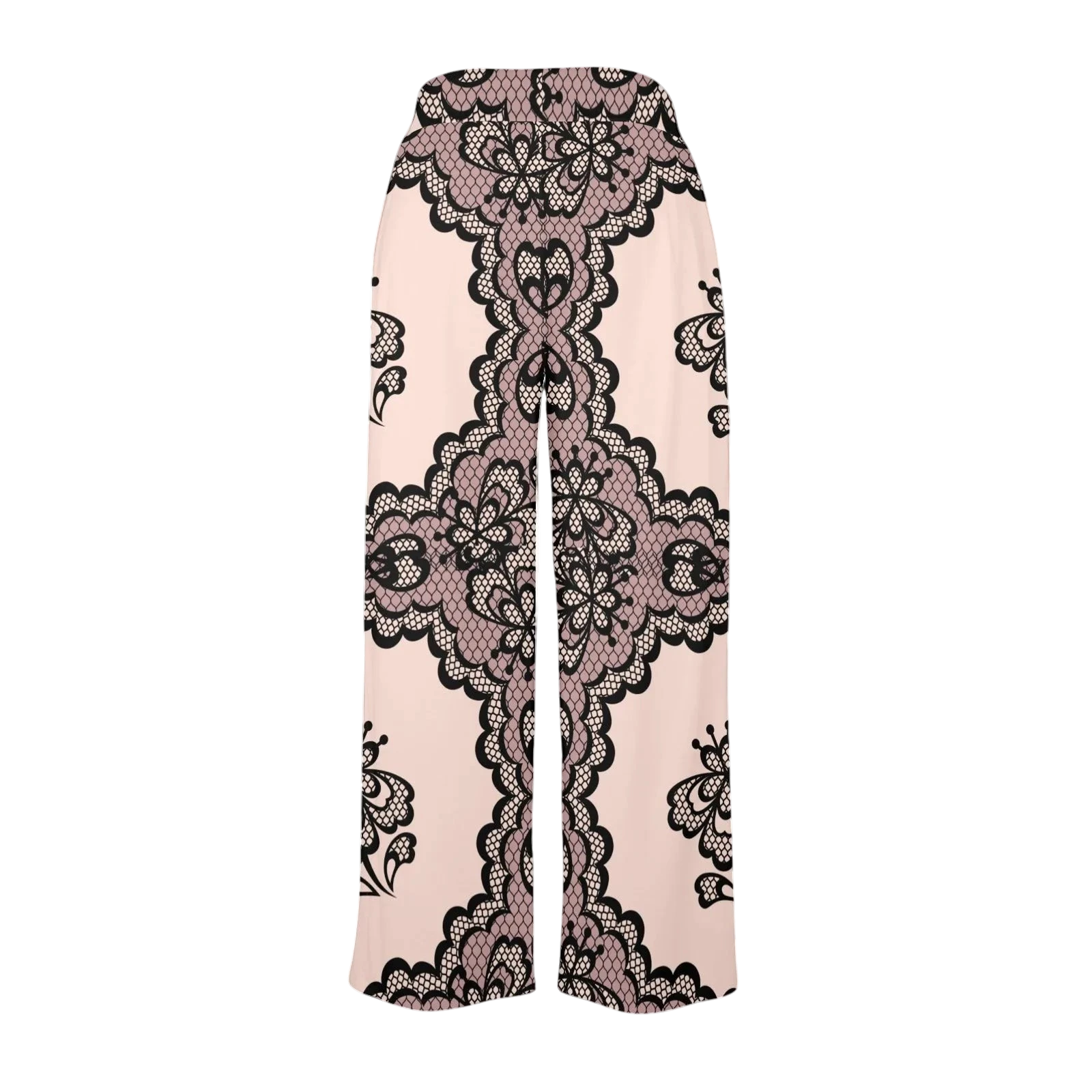 Lace Print Women's Wide Leg Lounge Pants Secondary image