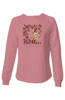 Sonoma Rebel pink cotton-polyester blend sweatshirt with a vintage pinup graphic and scalloped hem.
